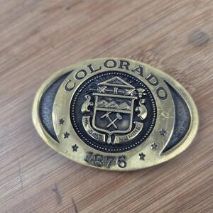 Vintage Heritage Mint Ltd Belt Buckle Mens One Size Colorado 1876 Brass HC-1862